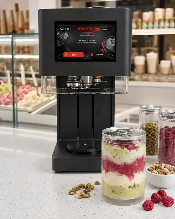 Electric SRL dåselukkemaskine — Isbarer, is og desserter i bæger