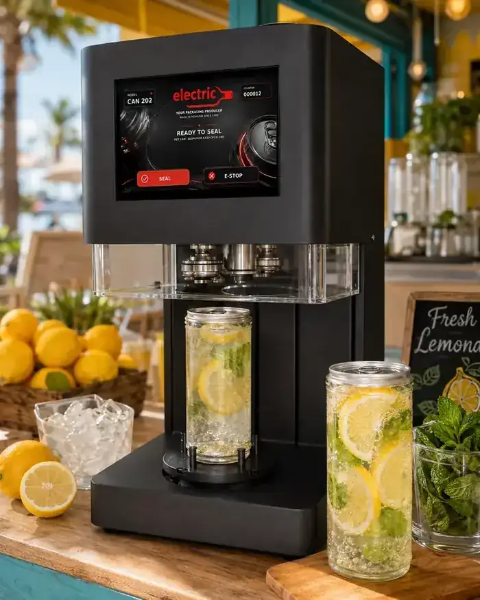 Electric SRL can sealing machine — Summer terraces, beach bars and lemonades