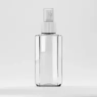 Bottle PET 75ml, clear, neck 18mm, with white fine-mist sprayer