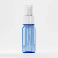 Bottle PET 50ml, blue, neck 28mm, with white fine-mist sprayer