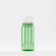 Bottle PET 50ml, green, neck 28mm PCO 1810, with white cap