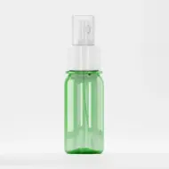 Bottle PET 50ml, green, neck 28mm, with white fine-mist sprayer
