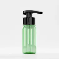 Bottle PET 50ml, green, neck 28mm PCO 1810, with black pump