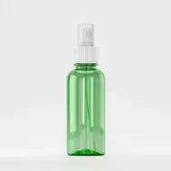 Bottle PET 200ml, green, neck 28mm, with white fine-mist sprayer