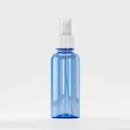 Bottle PET 200ml, blue, neck 28mm, with white fine-mist sprayer