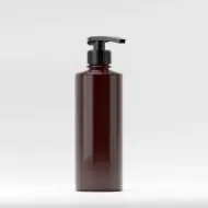 Bottle PET 400ml, amber, 35g, neck 28mm, with black pump