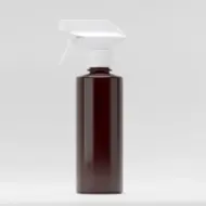 Bottle PET 400ml, amber, 35g, neck 28mm, with white trigger sprayer