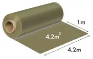 Filme para construção rLDPE reciclado, transparente, 4,2m × 120 micra