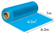 Filme para construção rLDPE reciclado, azul, 6,2m × 120 micra