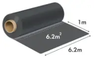 Filme para construção rLDPE reciclado, preto, 6,2m × 120 micra