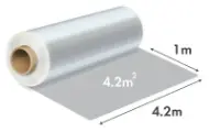 Filme para construção LDPE Premium natural, transparente, 4,2m × 120 micra