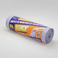 Vreće za smeće od HDPE sa ručkama, 60L, ljubičaste, 20 kom./rolni – VEXY
