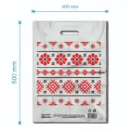 Kesa tipa Banana 400×500mm, bela sa tradicionalnim motivima, virgin materijal, 50 mikrona