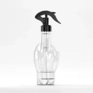 Bottle PET 370ml, clear, 30g, neck 28mm, with black trigger sprayer