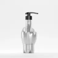 Bottle PET 370ml, grey, 27g, neck 28mm, with black pump