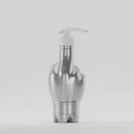 Bottle PET 370ml, grey, 27g, neck 28mm, with white pump