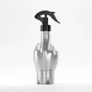 Bottle PET 370ml, grey, 27g, neck 28mm, with black trigger sprayer