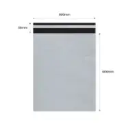 Envelope de courier autoadesivo 800×1000mm + aba 50mm, LDPE branco-preto