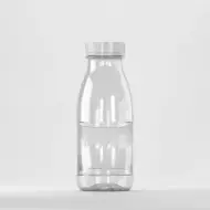 Bottle PET 400ml, clear, neck 38mm, with white cap