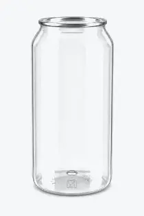 Genomskinliga PET-burkar med aluminiumlock