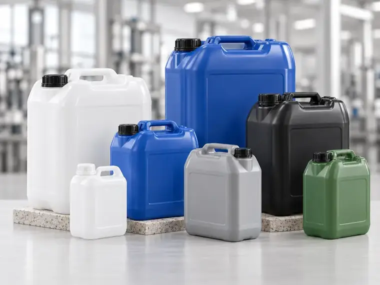 HDPE kanystry — vyrobeno společností Electric SRL ve Focșani, Rumunsko